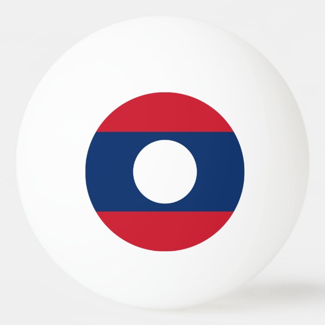 Laos Flagga Pingisboll (Framsidan)