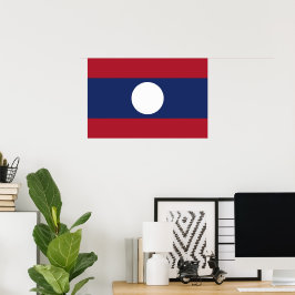 Laos flagga poster