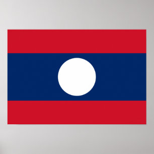 Laos Flagga Poster