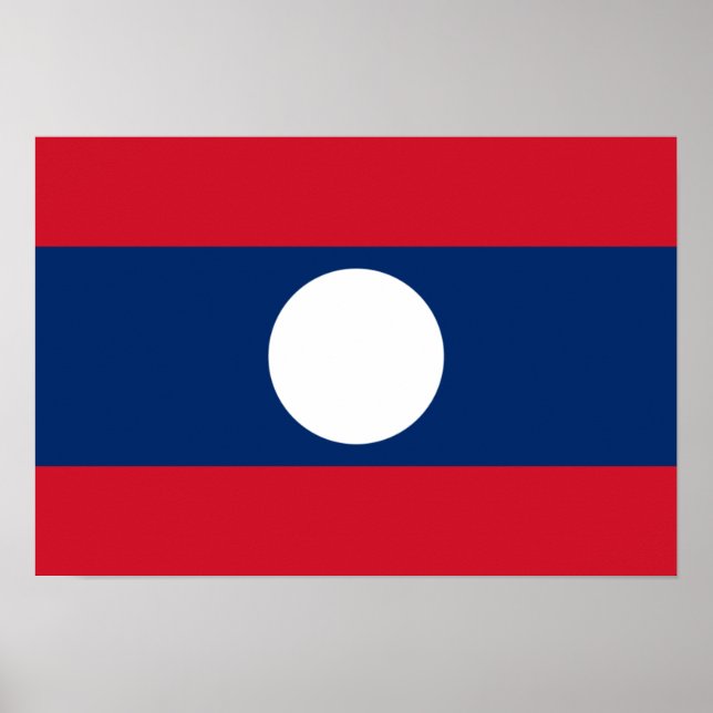 Laos Flagga Poster (Framsidan)