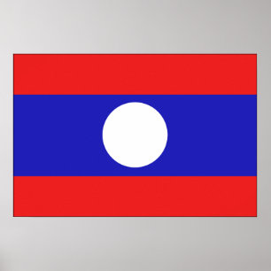 Laos Flagga Poster
