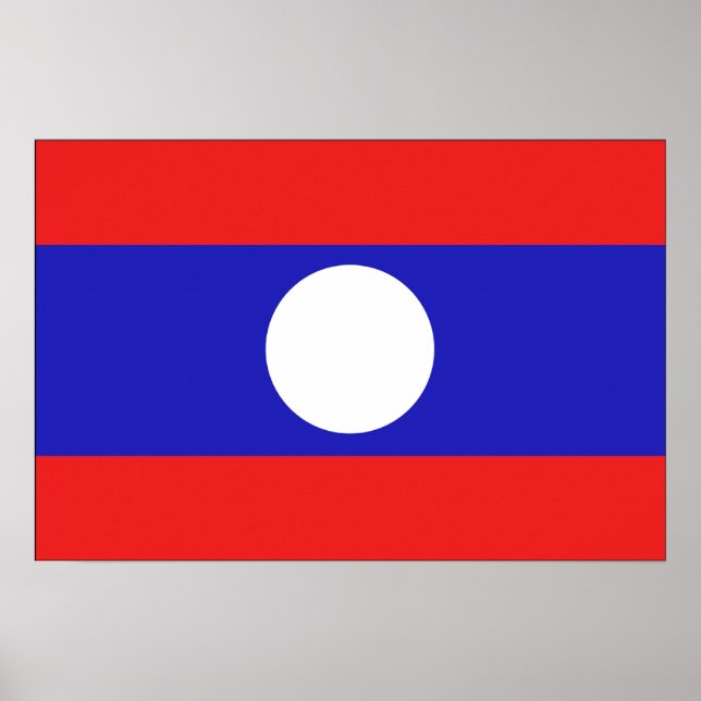 Laos Flagga Poster (Framsidan)