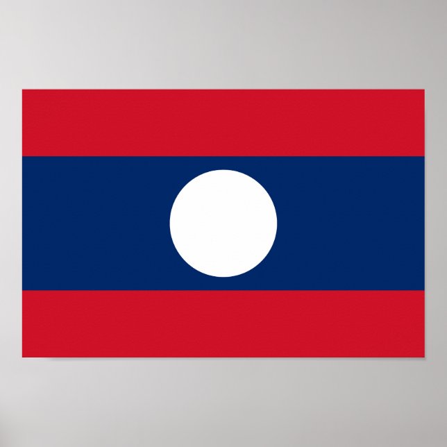 Laos Flagga Poster (Framsidan)