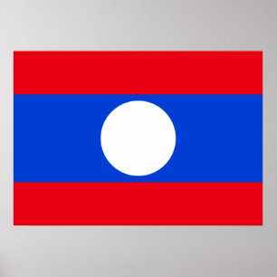 Laos Flagga Poster