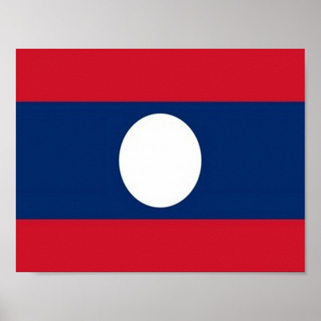 Laos - Flagga - Poster (Framsidan)
