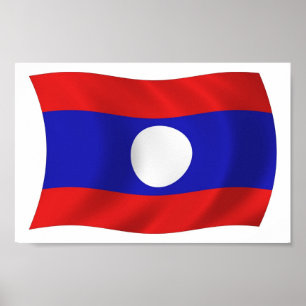 Laos-Flagga Poster utskrift