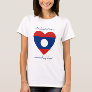 Laos Flagga Raring T-Shirt