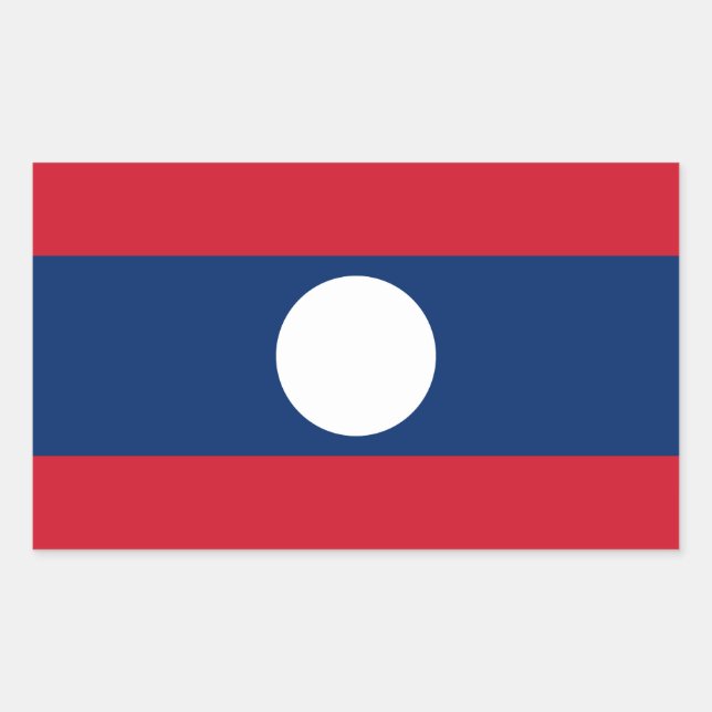 Laos Flagga Rektangulärt Klistermärke (Framsida)