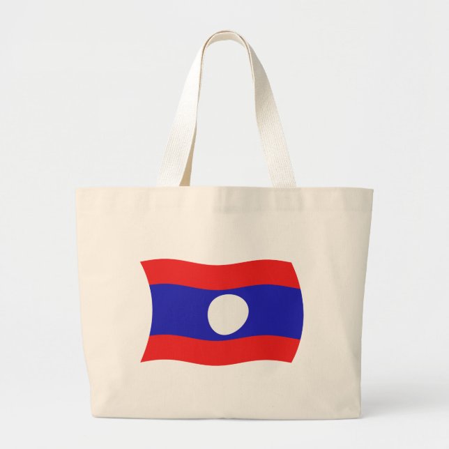 Laos Flagga Shoppingväska Jumbo Tygkasse (Framsidan)