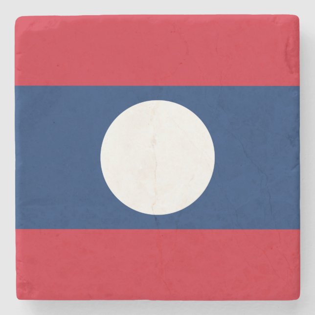 Laos Flagga Stenunderlägg (Framsidan)