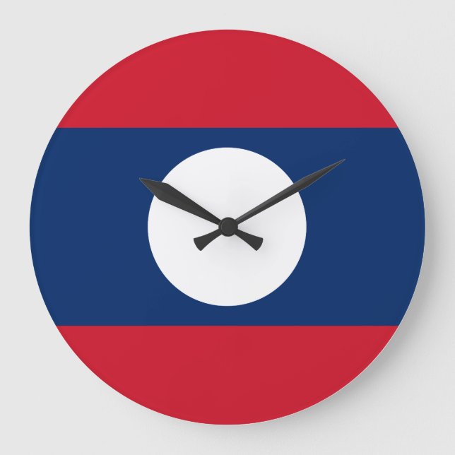 Laos Flagga Stor Klocka (Framsida)