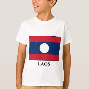 Laos Flagga T Shirt