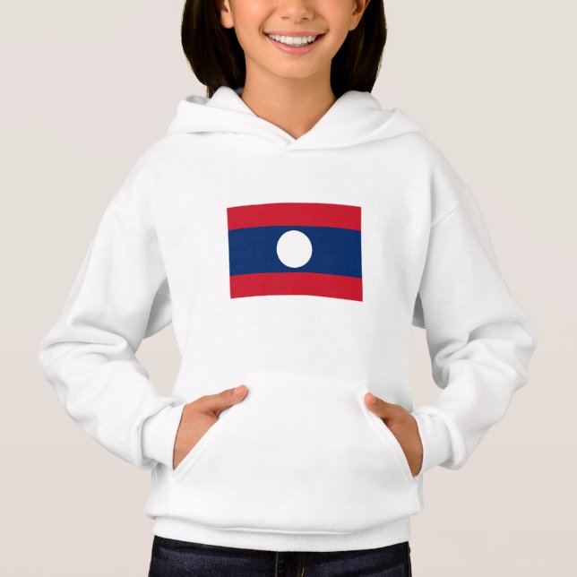 Laos Flagga T Shirt (Framsida)