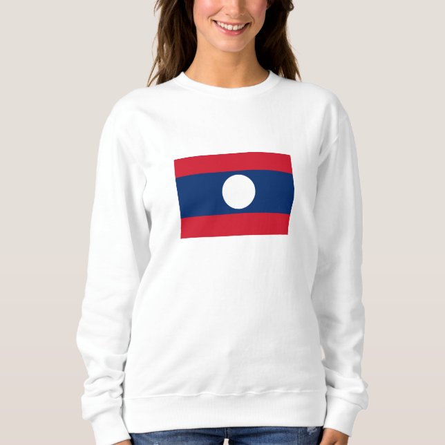 Laos Flagga T Shirt (Framsida)