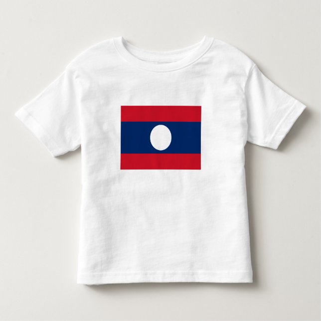 Laos Flagga T Shirt (Framsida)
