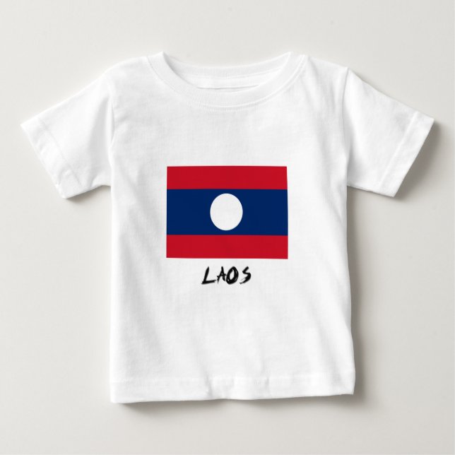 Laos Flagga T-shirt (Framsida)