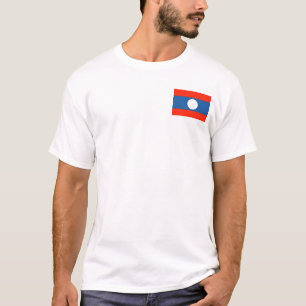 Laos flagga tee shirt