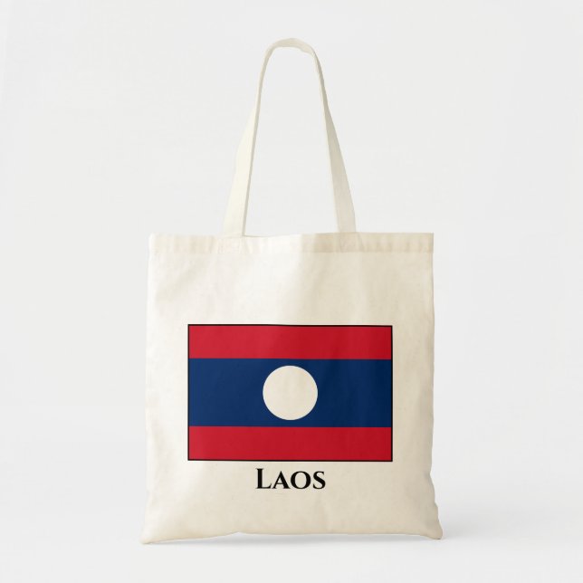 Laos Flagga Tygkasse (Framsidan)