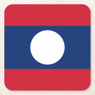 Laos flagga underlägg papper kvadrat
