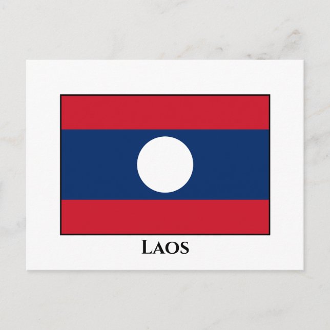Laos Flagga Vykort (Framsida)