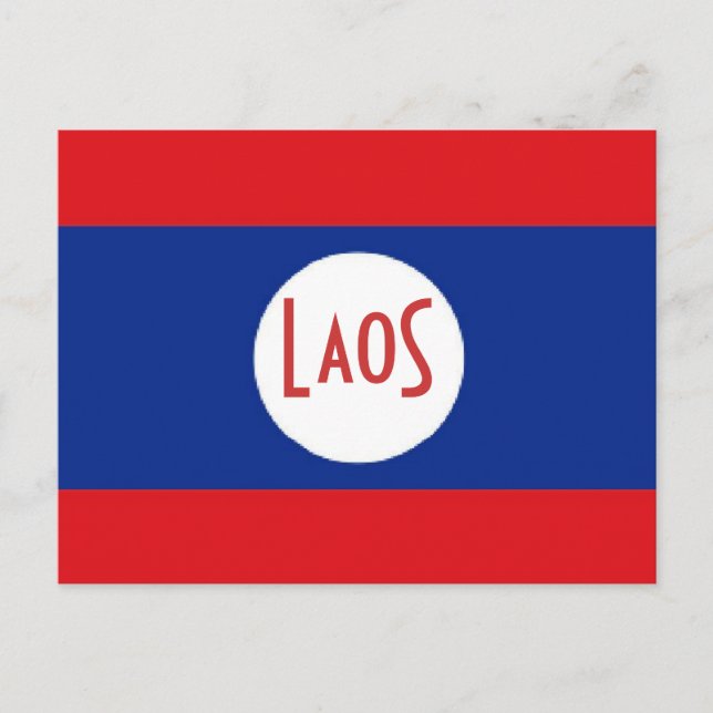 Laos flagga vykort (Framsida)