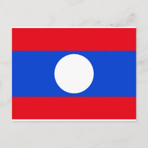 Laos Flagga Vykort