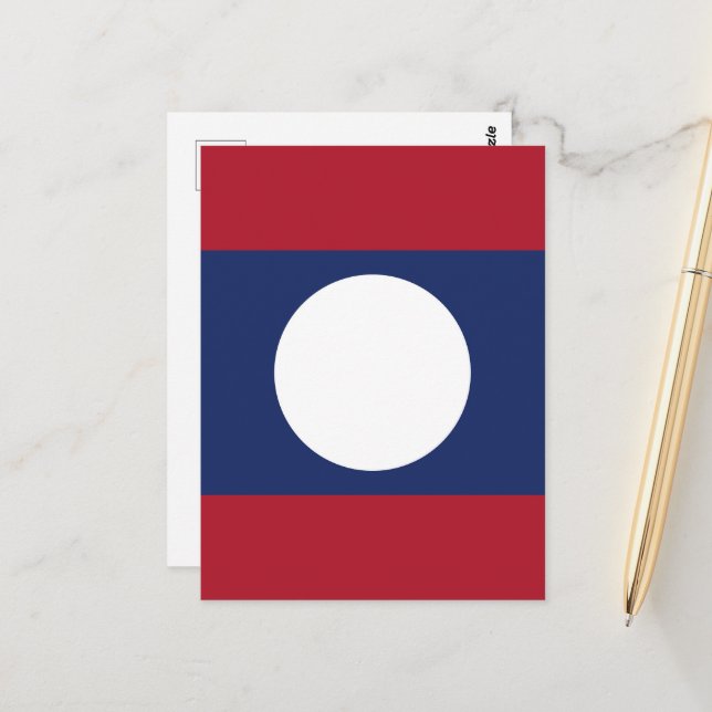 Laos flagga vykort (Fram/Back In Situ)