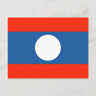 Laos Flagga Vykort
