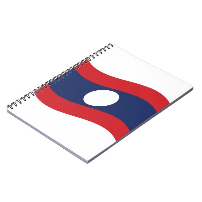 Laos Flagga Wave Anteckningsbok (Vänstra Sidan)