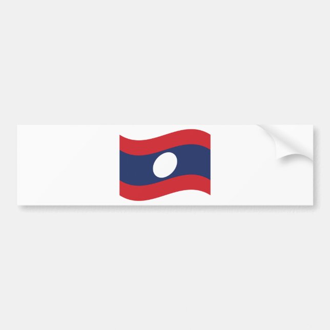Laos Flagga Wave Bildekal (Framsidan)