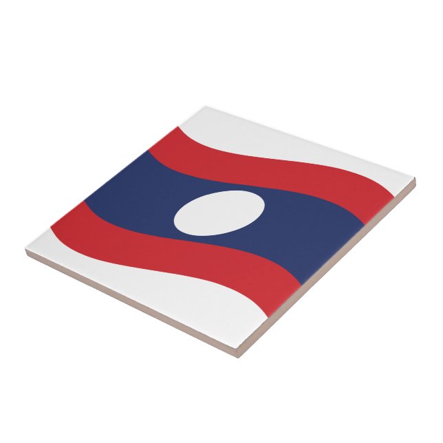 Laos Flagga Wave Kakelplatta (Sidan)