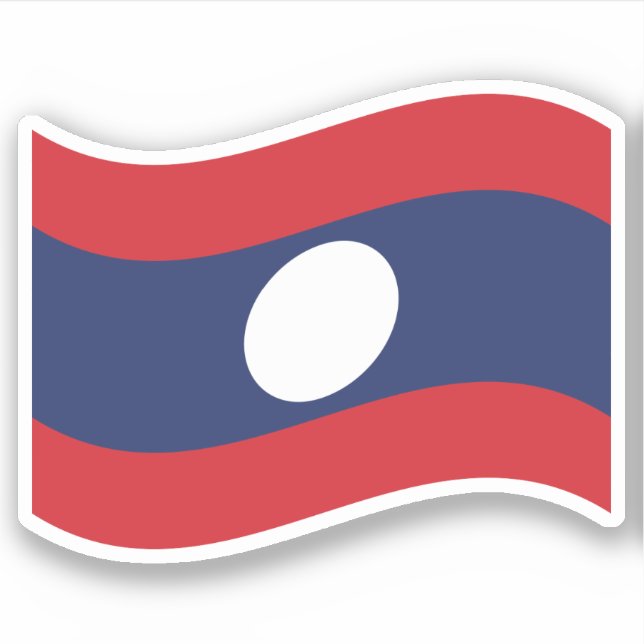 Laos Flagga Wave Klistermärken (Framsida)