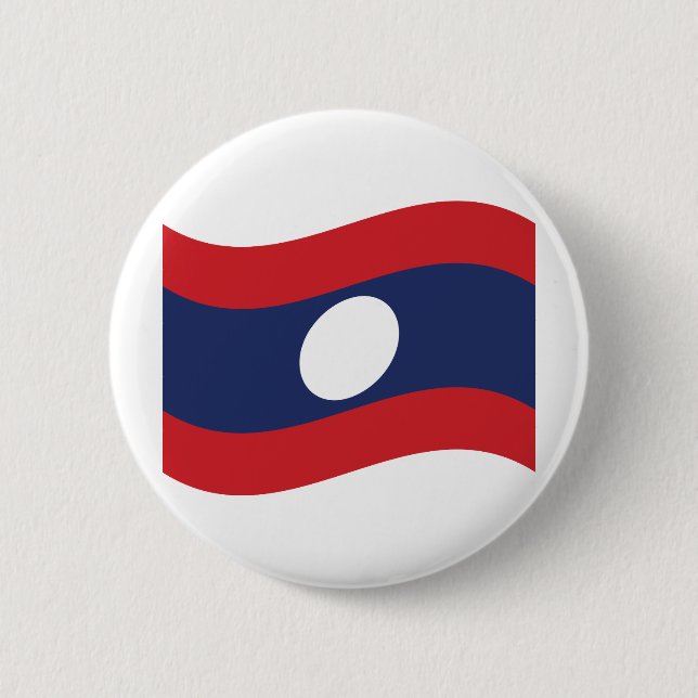 Laos Flagga Wave Knapp (Framsida)