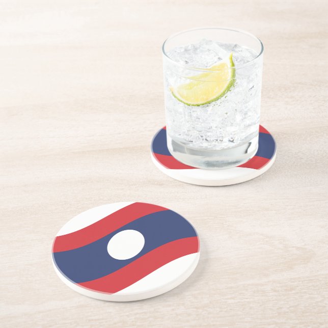 Laos Flagga Wave Underlägg (Sidan)