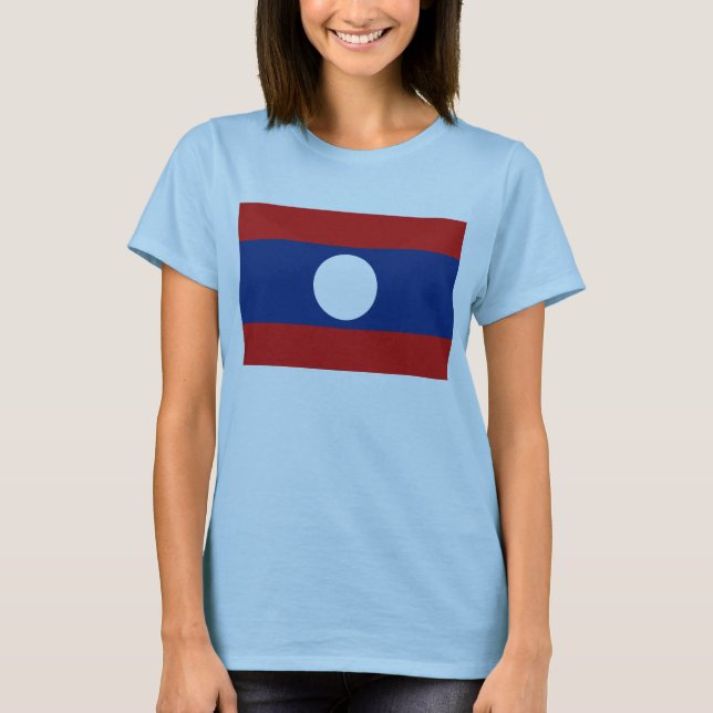 Laos Flagga x Karta T-Shirt (Framsida)