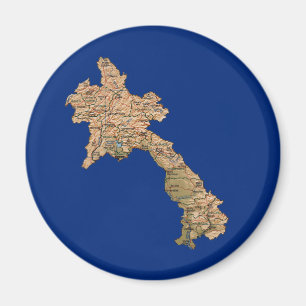 Laos Karta Magnet