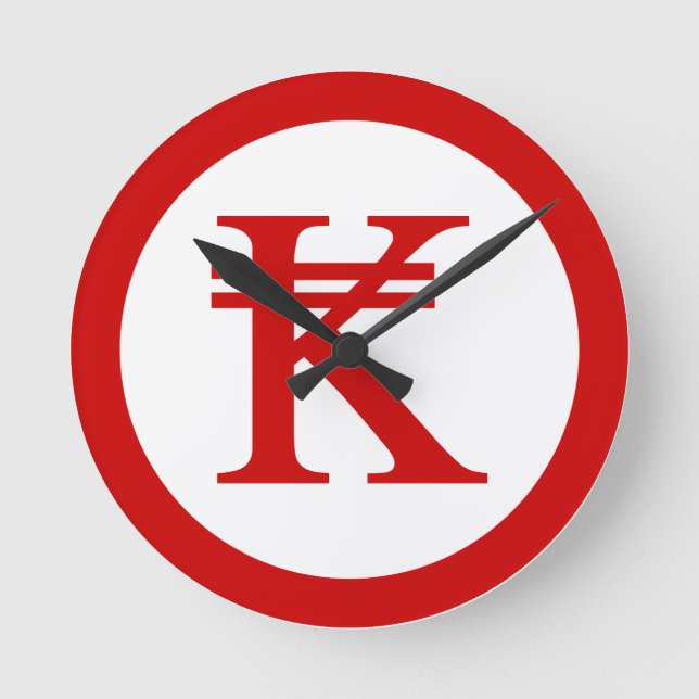 Laos Kip Lao/Laotian Money Sign Rund Klocka (Framsida)