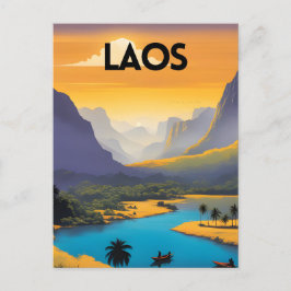 Laos Landskapsresor Konst Vykort