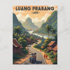Laos Luang Prabang Travel Vykort