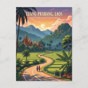 Laos Luang Prabang Travel Vykort