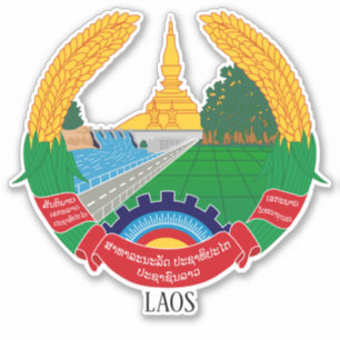 Laos National Emblem Patriotic Klistermärken