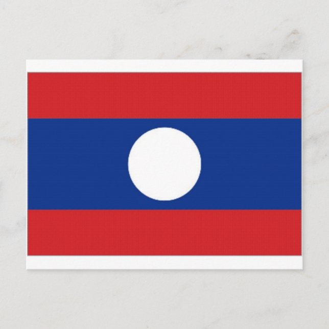Laos National Flagga Vykort (Framsida)