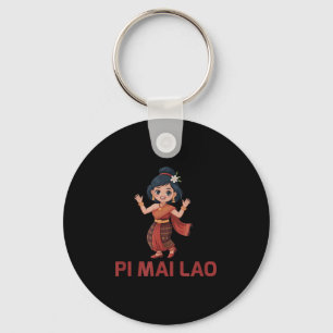Laos New Year Girl Pi Mai Lao Nyckelring