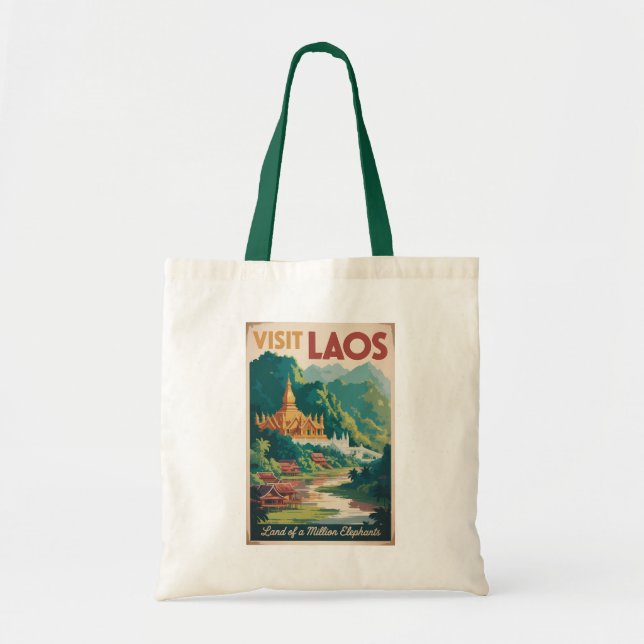 Laos Pha That Luang Illustration Resa Konst Tygkasse (Framsidan)