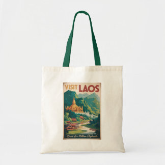 Laos Pha That Luang Illustration Travel Art Tygkasse