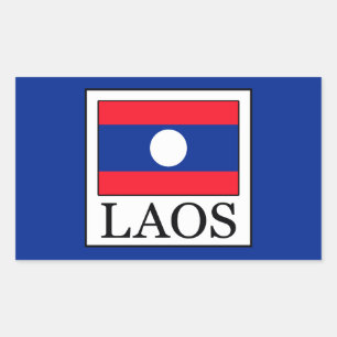 Laos Rektangulärt Klistermärke