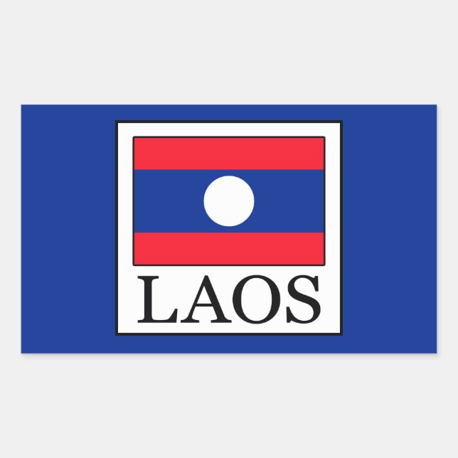 Laos Rektangulärt Klistermärke (Framsida)