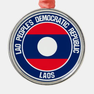Laos Round Emblem Julgransprydnad Metall