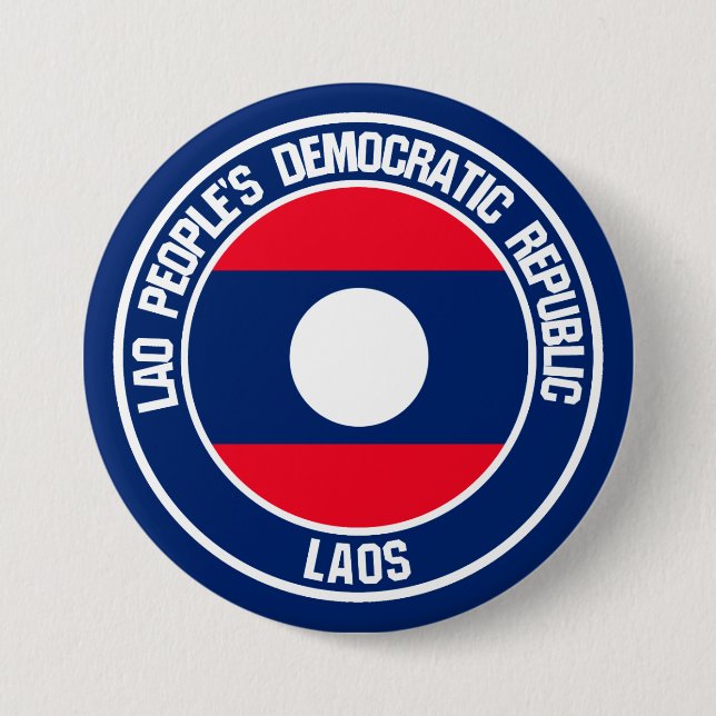 Laos Round Emblem Knapp (Framsida)