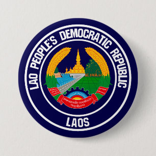 Laos Round Emblem Knapp